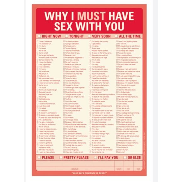 Why I Must Have Sex With You Knock Knock Pad - Picture 1 of 2
